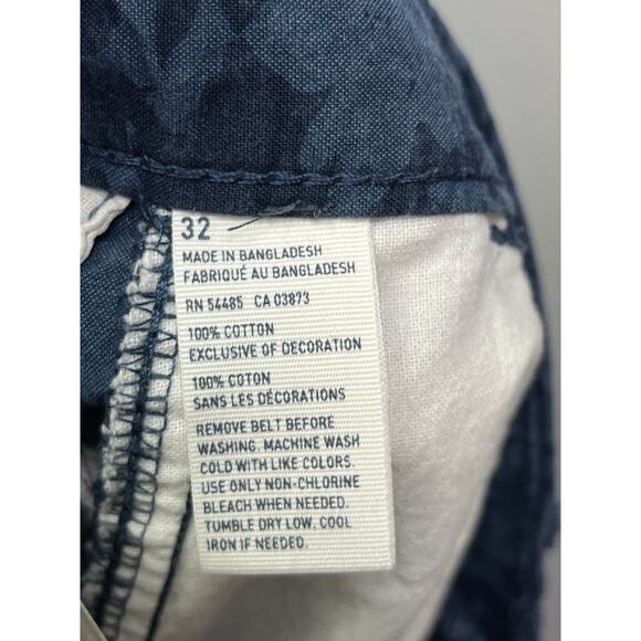 American Eagle Shorts Men 32 Blue Chino Classic Flat Front Cotton Casual Floral - Picture 7 of 7